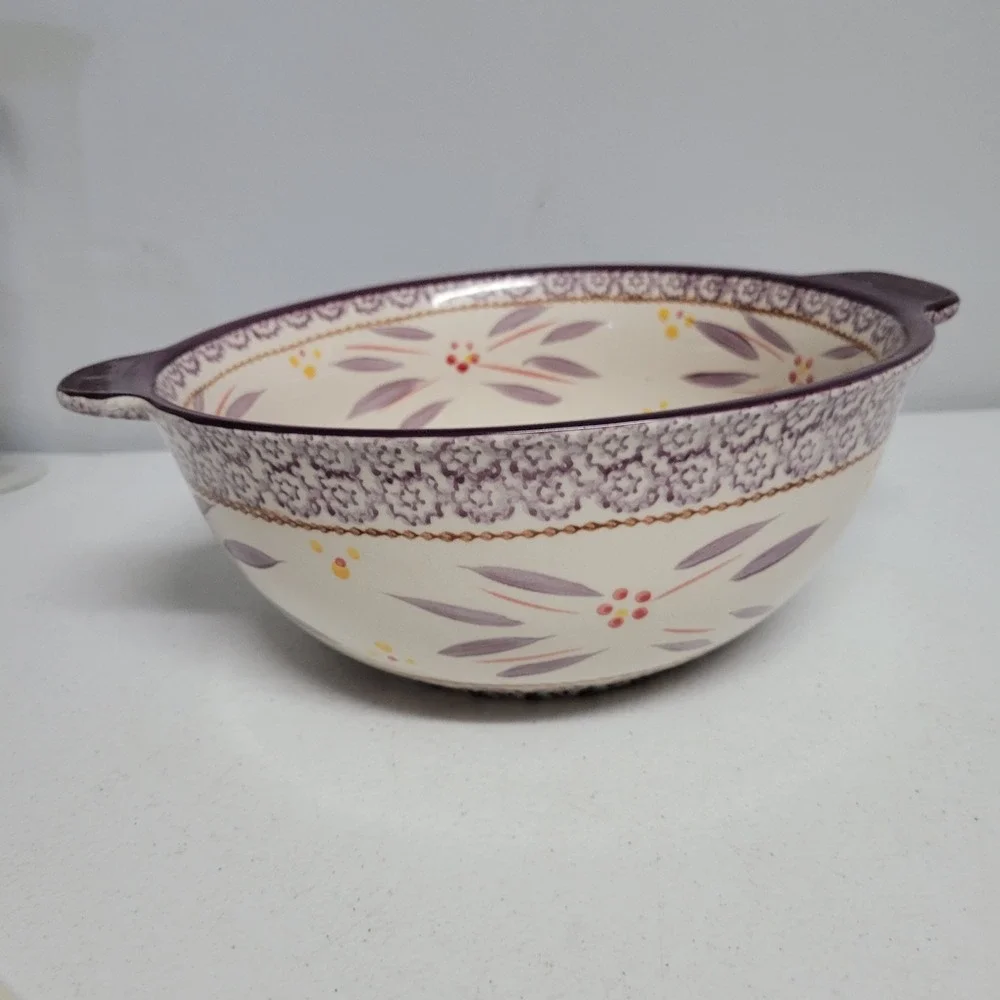 Temp-tations Old World 3qt Round Serving Bowl with Lid Purple Floral